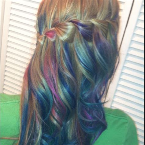 Waterfall Braid Tie Died Dip Dye Gorgeous Hair Hair Color Love Hair