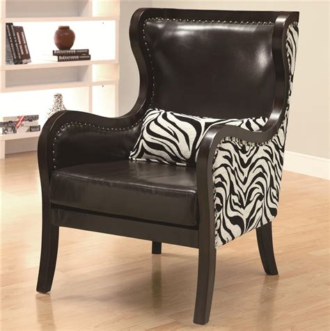 Traditional Zebra Print Accent Chair By Coaster 902069