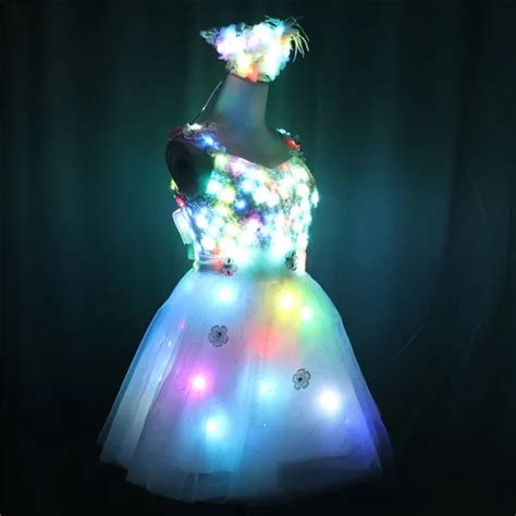 New Arrival Bride Light Up Luminous Clothes Led Costume Ballet Tutu Led