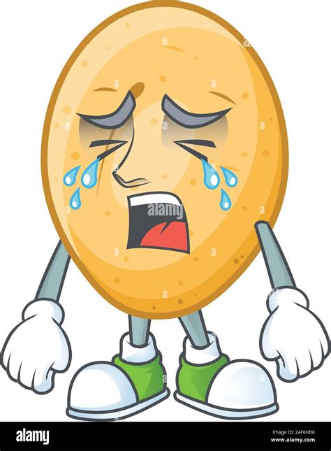 Sad Crying Gesture Potato Cartoon Character Style Stock Vector Image