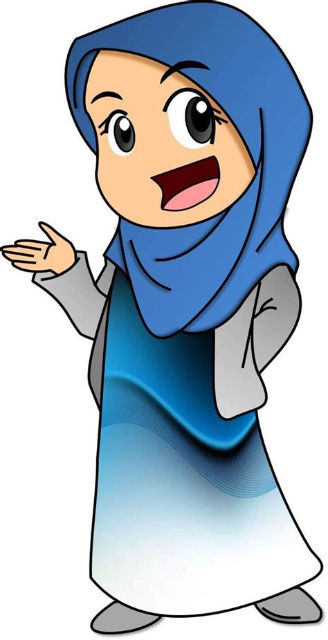 Ilustrasi Karakter Kartun Hijab Kartun