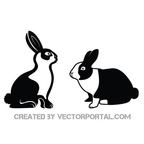 Two Rabbits Royalty Free Stock Svg Vector And Clip Art