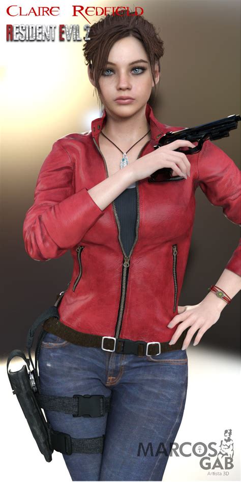 RE2R Claire Redfield For Genesis 8 Female 3D Model Animated Rigged