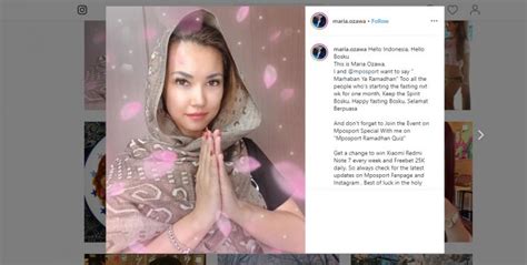 Biasa Pamer Foto Bikini Maria Ozawa Berkerudung Selamat Berpuasa Bosku