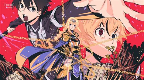 At the end of the op kirito and eugeo have a handshake i am dying. Alice, Kirito, Eugeo, Sword Art Online Alicization, 4K, #4 ...