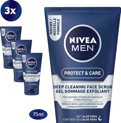 Nivea Men Protect And Care Deep Cleaning Face Scrub 3x75ml