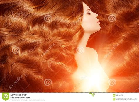Model With Long Red Hair Waves Curls Hairstyle Hair Salon Updo