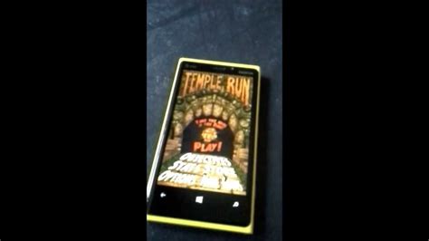 Temple Run Game On Nokia Lumia 920 Windows Phone 8 Youtube