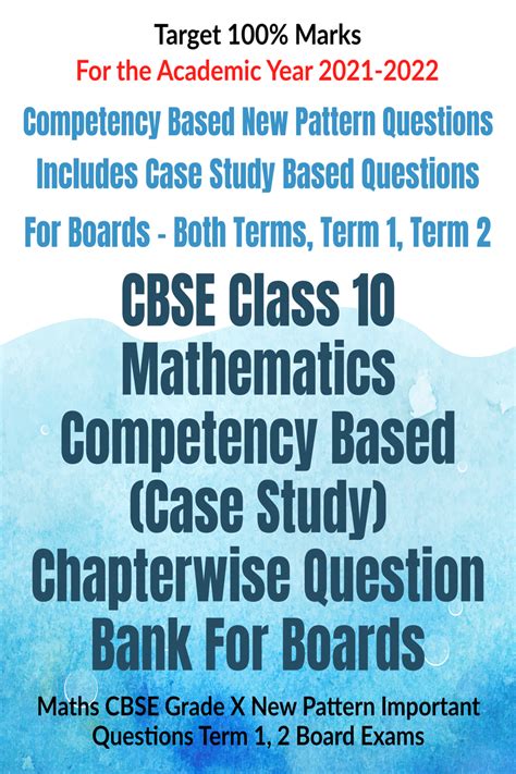 Cbse Class Mathematics Competency Based Case Study Chapterwise