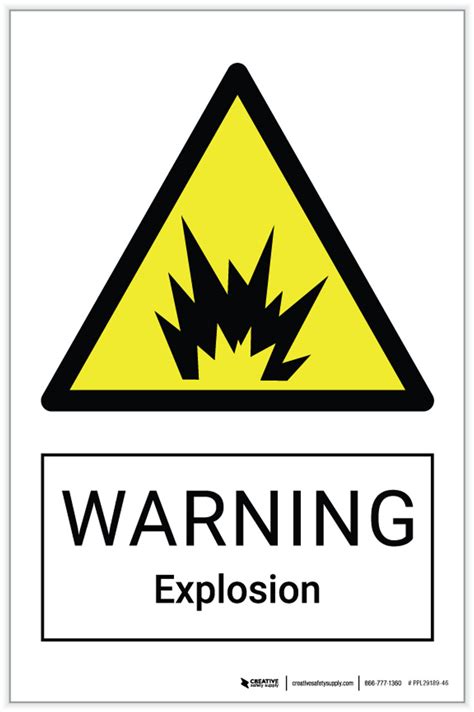 Warning Explosion Hazard Label