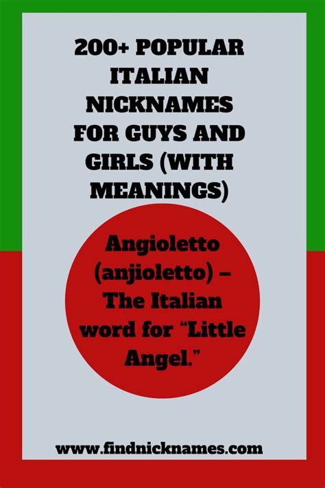 200 Popular Italian Nicknames For Guys And Girls With Meanings