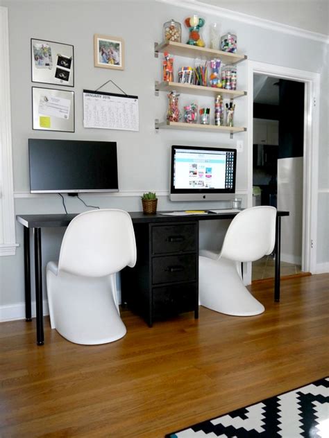 Kids study desk with hutch and chair set recommended for ages 3 to 10, this easy to assemble two deep drawers store binders, books, and craft supplies. DIY Two Person Desk - C.R.A.F.T.