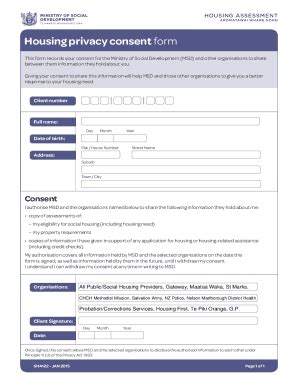 Fillable Online Housing Privacy Consent Form Fill Online Printable