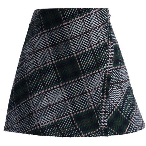 Chicwish Sassy Tweed Skirt In Green Plaids Tweed Skirt Green Tartan