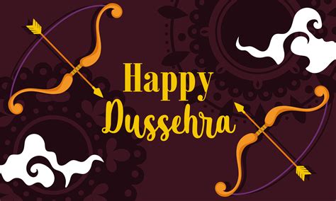 Happy Dussehra Festival Of India Bow Arrow Banner 1376659 Vector Art At