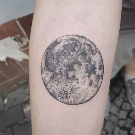 Realistic Full Moon Tattoo On The Right Forearm By Jak Tattoos Moon