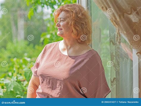 mature woman psychology concept plus size smiling lady stock image image of away generation