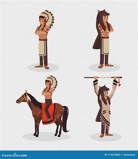 American Indian Warriors Tribe Stock Vector Illustration Of Graphic