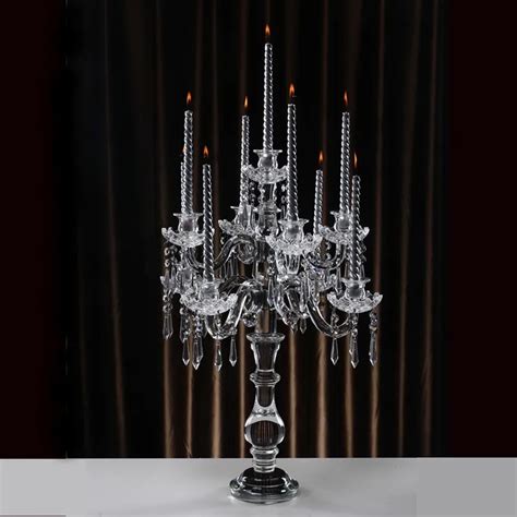 Large 9 Arms White Crystal Candelabras For Table Decorations Buy