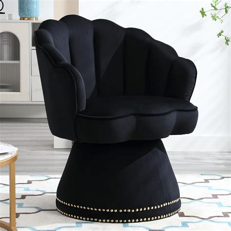 Tabaray Round Swivel Chair Modern Velvet Accent Chair Comfy Single