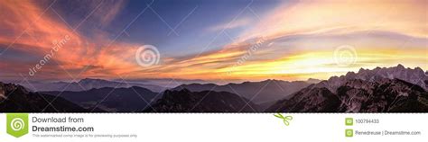 Mountain Landscape At Sunset In Julian Alps Amazing View