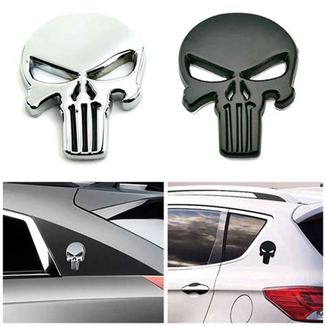 New 3d Car Motorcycle Auto Skull Metal Emblem Badge Decal Sticker