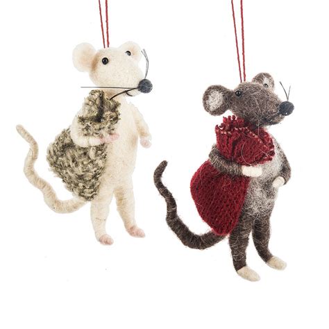 Christmas Mice Ornaments Wool Mouse Ornament