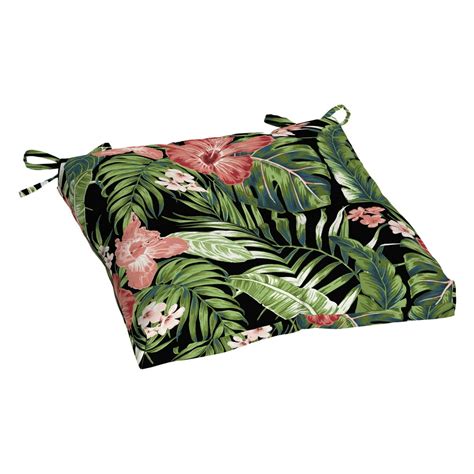 Better Homes And Gardens Black Tropical 19 X 18 In Outdoor Seat Cushion