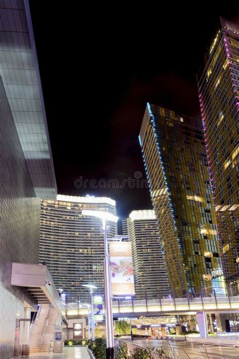 Las Vegas Center Modern Buildings High Point Shot Editorial Stock