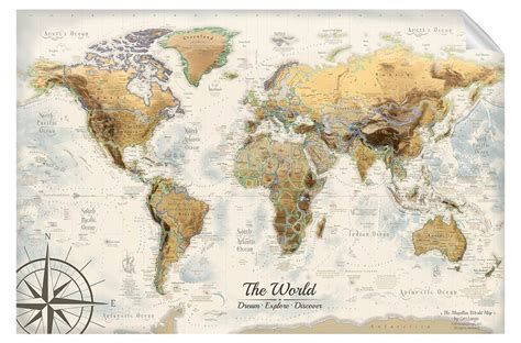 World Map Wall Mural Antique Geojango Maps