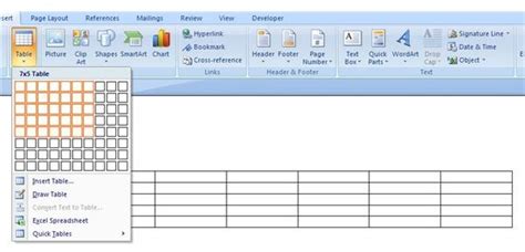 How To Create A Basic Table In Microsoft Word 2007