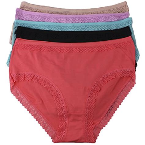 Womens Plus Size Sexy Lace Panties 5 Pack Assorted Color Lacy Brief