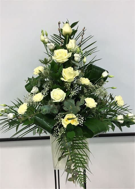 Cream Pedestal Arrangement - Perfect Flowers