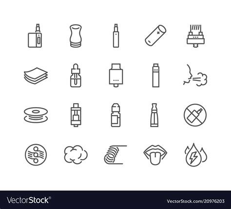 Line Vape Icons Royalty Free Vector Image Vectorstock
