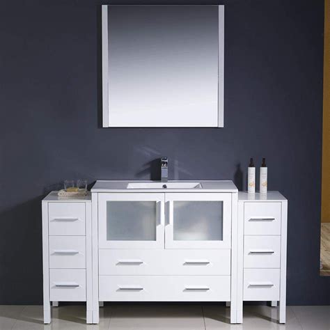 60 inch bathroom vanity single sink with makeup area. Fresca Torino 60 inch Vanity with Side Cabinets ...
