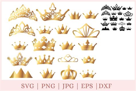 20 Gold Crown Princess Tiara Pack Graphic By Poshalpaca · Creative Fabrica