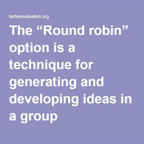 Round Robin Brainstorming Activities Brainstorming Robin