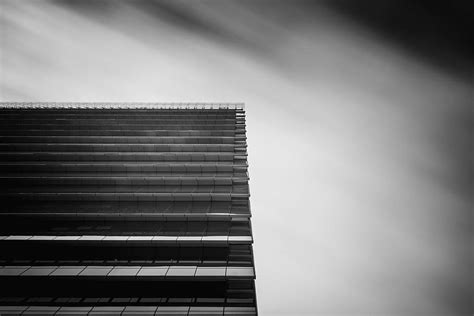 Hd Wallpaper Low Angle And Grayscale Photography Of Curtain Wall