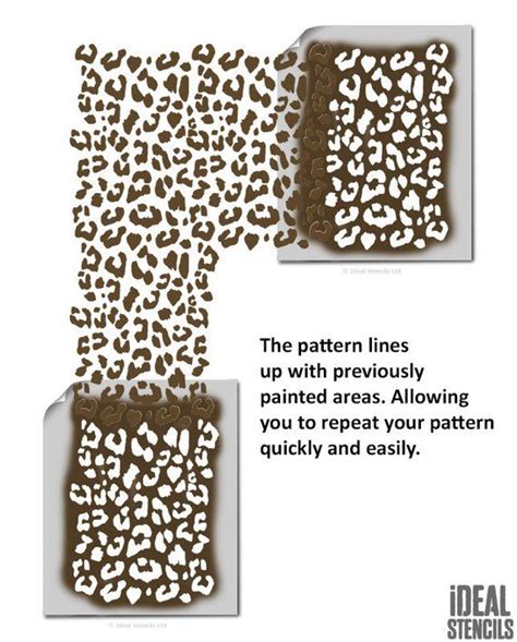 Leopard Print Pattern Stencil Home Decorating Craft Stencil Etsy