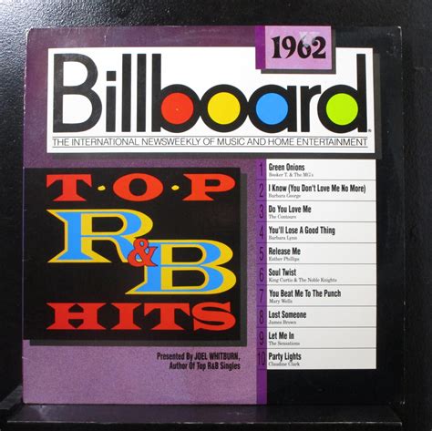 Billboard 1962 Number One Hits - Various - Top R&B hits Billboard 1962 LP VG+ R1 70648 Rhino 1989 Vinyl