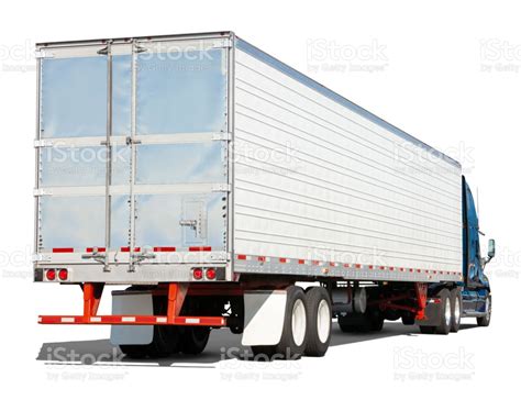 semi truck   isolated  white stock photo