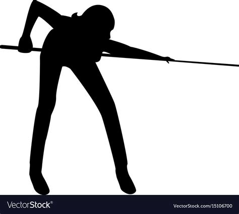 Woman Playing Billiards The Black Color Icon Vector Image