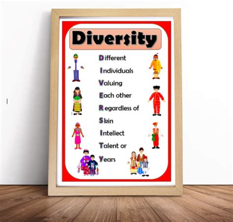 Multicultural A4 Diversity Wall Art Nursey Childminder School Promote