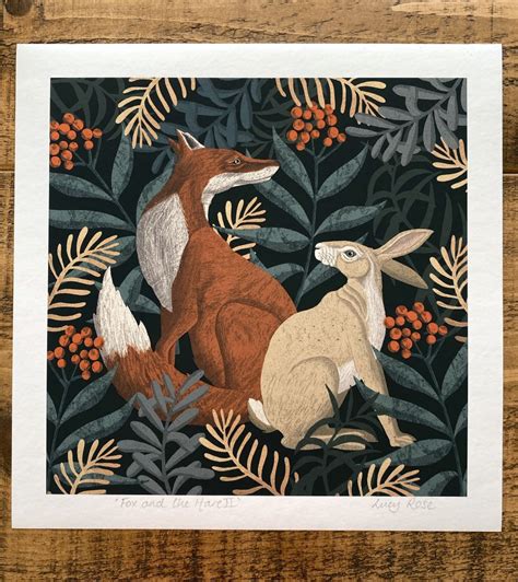 The Fox And The Hare Ii Art Print Lucy Rose Illustration