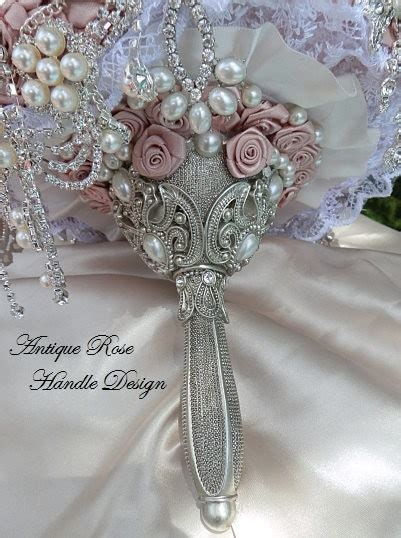 Vintage Pink Bridal Brooch Bouquet Antique Pink And Silver