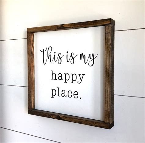 Wood Sign This Is My Happy Place Happy Home Framed Wood Etsy