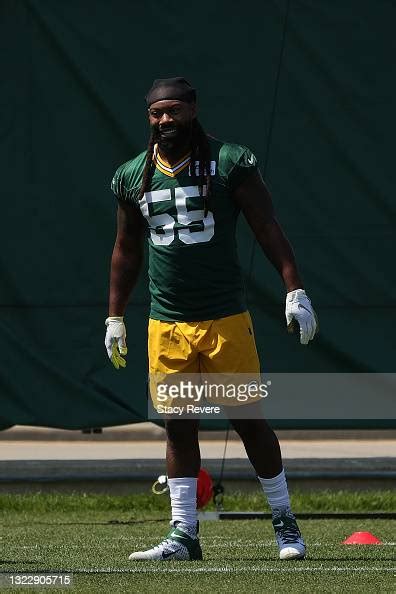 Zadarius Smith Of The Green Bay Packers Works Out During Training