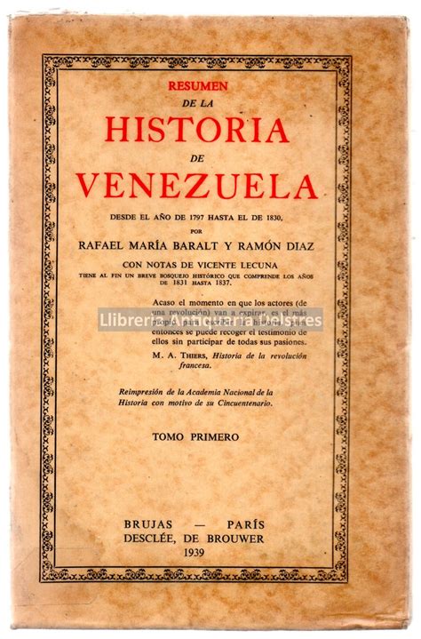 resumen de la historia de venezuela desde el año de1797 hasta el de 1830 con notas de vicente