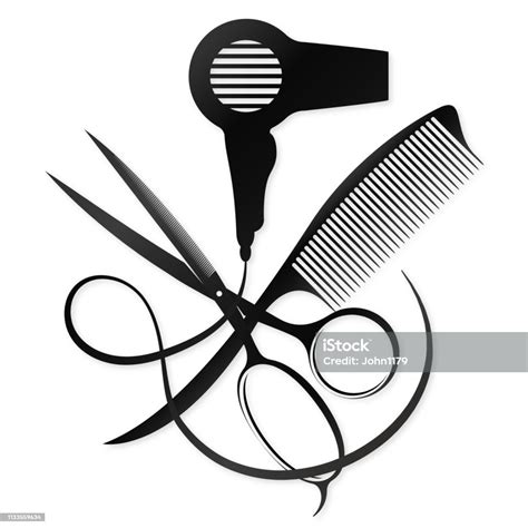 Scissors And Comb Design For A Beauty Salon Stock Illustration