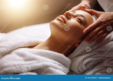 Girl Having Spa Facial Massage In Luxurious Beauty Salon Stock Image Image Of Massage